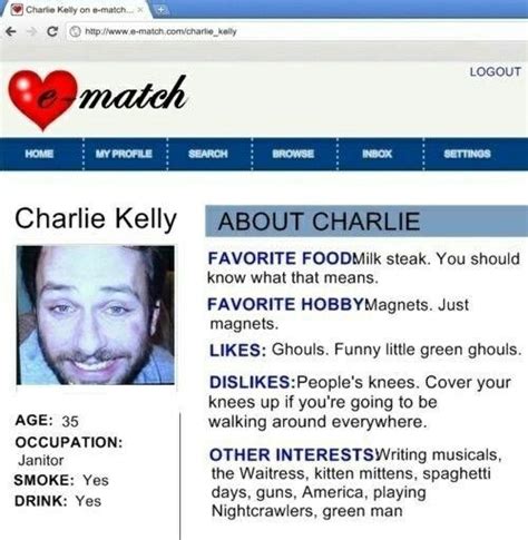 charlie dating profile quote